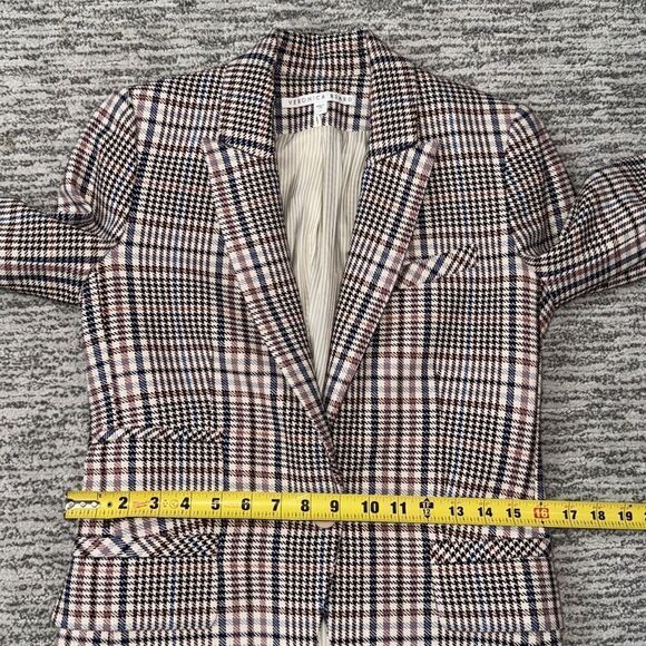 New Veronica Beard FULLER CHECK SINGLE-BUTTON DICKEY JACKET Cream Blue/ Rose Sz2 - Picture 12 of 16